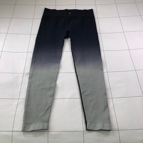Zyia Leggings Womens Large Black Gray Ombré Seamless Stretch High Rise Athletic - Picture 3 of 9